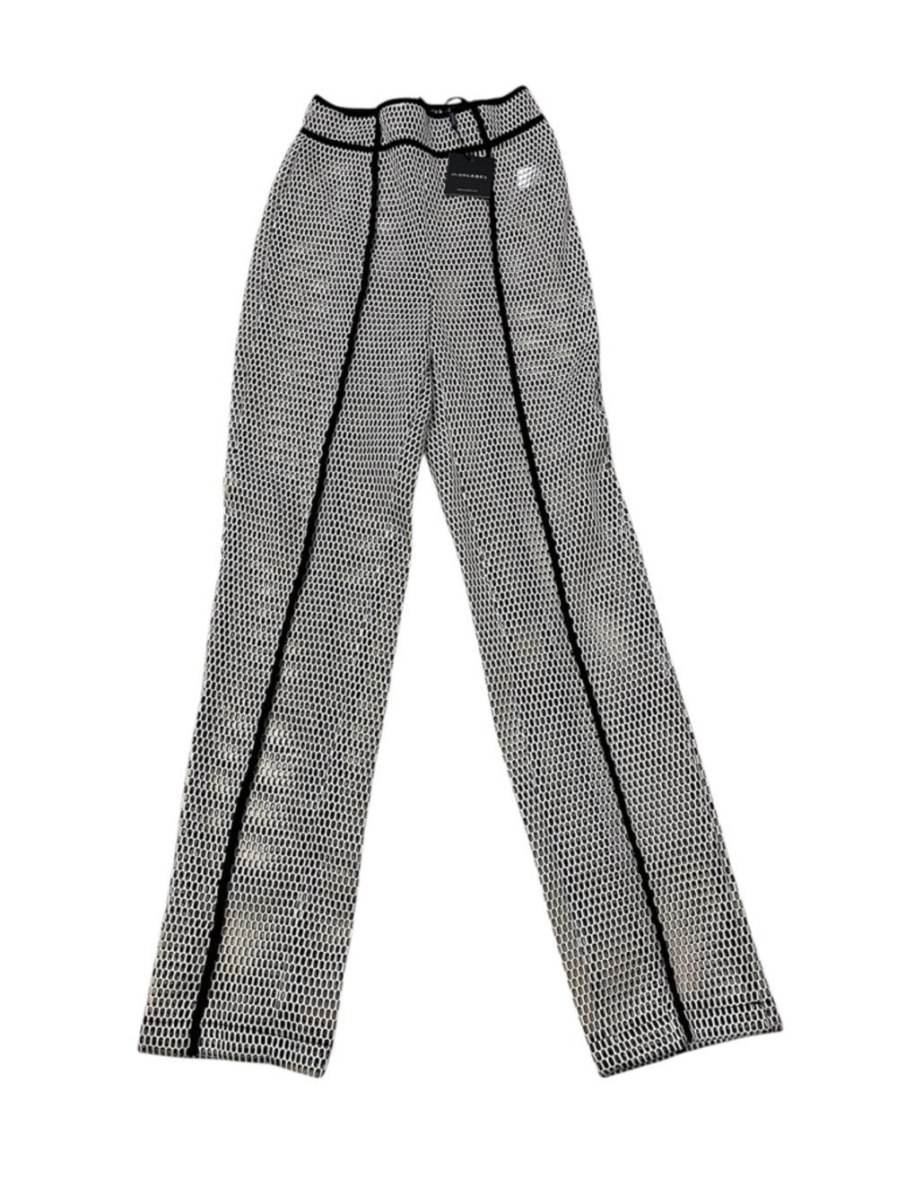 JLUXLABEL Black and White Geometric Wide-Leg Pants